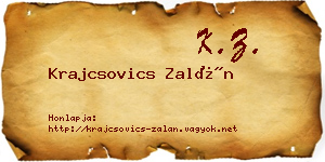 Krajcsovics Zalán névjegykártya